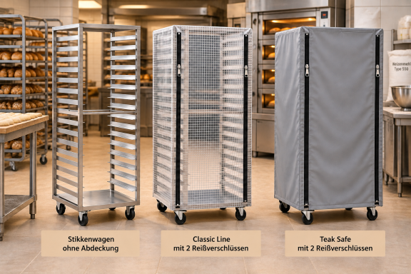 Hauben für Stikkenwagen und Rollbehälter